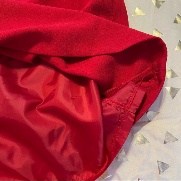 Same Pencil Dress except Red. Jewel neck, Short puff sleeve. - Picture 5 of 14